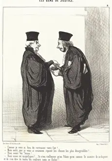 Tobacco Prints: Comme je vous ai bien dit vertement votre fait!, 1845. Creator: Honore Daumier