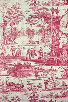 Commedia del'Arte (Furnishing Fabric), England, after 1770. Creator: Unknown