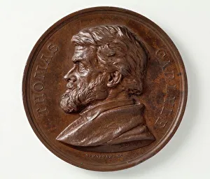 Commemoration Medal for Thomas Carlyle (image 2 of 5), 1875. Creator: Joseph Edgar Boehm