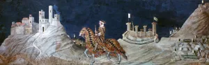Siena Prints: Commemoration..at the Siege of Montemassi... 1328. Artist: Simone Martini