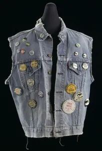 Badges Prints: Commemorative denim vest with buttons assembled by Joan Trumpauer Mulholland, 1960s