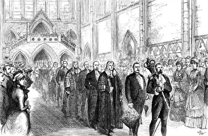 W J F Prints: The Commencement of Michaelmas Term at the new Law Courts, 1883. Creator: Unknown