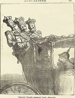 Newsprint Prints: Comment Bismarck comprend l'unité allemande, 1870. Creator: Honore Daumier