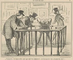 Salon Prints: Comment, c'est dans cette cave que... 19th century. Creator: Honore Daumier
