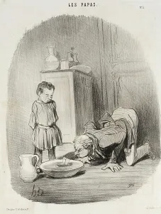 Toy Boat Prints: Comment on donne aux jeunes gens le goût de la navigation, 1846. Creator: Honore Daumier