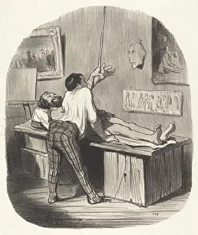 Adjusting Prints: Comment, St. Gervais a pris cette position la... 1850. Creator: Honore Daumier
