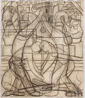 Workman Prints: Commercial Chemical Operations, 1932. Creator: Diego Rivera