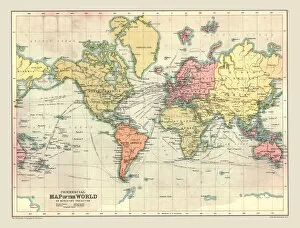 World Collection: Commercial Map of the World, 1902. Creator: Unknown