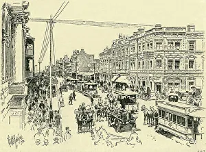 Street Cars Prints: Commission Street, Johannesburg, c1900. Creator: Will B. Robinson