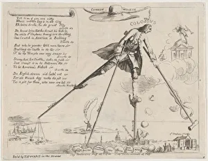 Stilts Prints: Common-Wealth, The Colossus, 1766. 1766. Creator: Anon