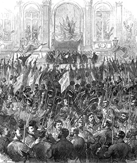 Caps Prints: The Commune in Paris: sketch at the Hotel de Ville, 1871. Creator: Unknown
