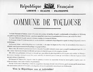 Midi Pyrenees Collection: Commune de Toulouse, from French Political posters of the Paris Commune