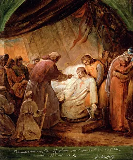 Communion Prints: The Last Communion of Saint Louis, 1823. Creator: Ary Scheffer