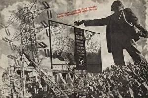 Lissitzky Prints: Communism is Soviet government plus the electrification of the whole country, 1933