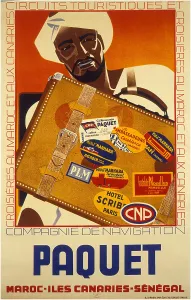 Coffer Prints: Compagnie de Navigation Paquet, 1930s. Creator: Anonymous