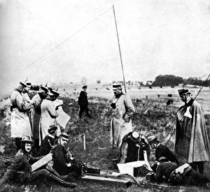 Images Dated 30th January 2008: Company of German scouts receiving telephone instructions, First World War, 1914