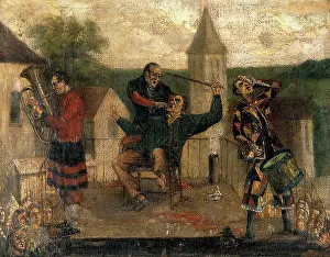 A company of itinerant tooth-drawers performing on a stage, (c1860?). Creator: Unknown
