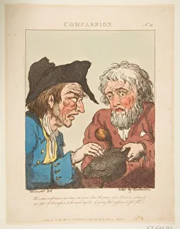Lebrun Prints: Compassion (Le Brun Travested, or Caricatures of the Passions), January 21, 1800
