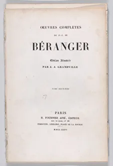 Letterpress Prints: The Complete Works of P. J. de Beranger, 1836. 1836. Creator: Anon