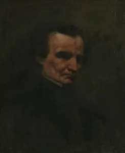 Courbet Gustave Prints: The Composer Hector Berlioz, probably 1850. Creator: Gustave Courbet