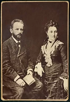 The composer Pyotr Ilyich Tchaikovsky (1840-1893) with his wife Antonina Miliukova, 1877