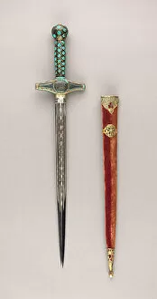 Semi Precious Stone Gallery: Composite Dagger, Turkey, Grip (formally a mirror handle): Turkish, 16th century