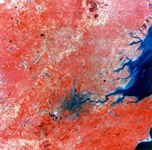 Satellite Prints: Composite photograph of London taken by Landsat 2, 29 July 1975