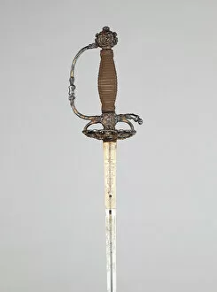 Sword Hilt Collection: Composite Smallsword and Scabbard, Dutch, Hilt: c. 1650 / 60; blade: 1750 / 60