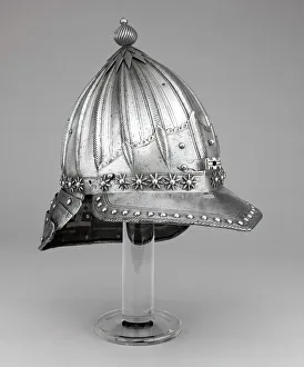 Stud Prints: Composite Zischagge (Helmet), Flanders, c. 1620. Creator: Unknown