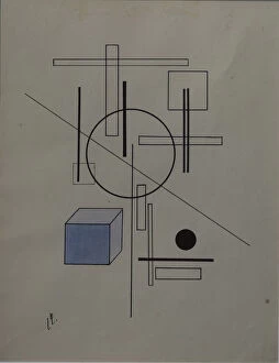 Images Dated 19th November 2013: Composition, 1920. Artist: Lissitzky, El (1890-1941)