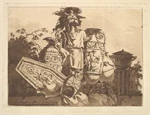 Jean Jacques Prints: Composition with antiquities, from Recueil de Compositions par Lagrené