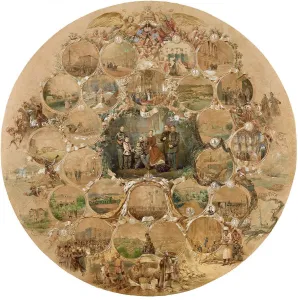 Alexander Alexandrovich Prints: Composition to the celebration of the silver wedding of Emperor Alexander II