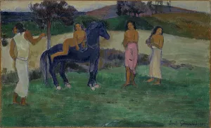Paul Gaugin Prints: Composition with Figures and a Horse, 1902. Creator: Paul Gauguin