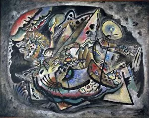 Abstract Collection: Composition. Grey Oval, 1917. Artist: Kandinsky, Wassily Vasilyevich (1866-1944)
