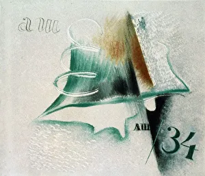 Alexander Vasilyevich 1883 1948 Gallery: Composition with two letters, 1934. Artist: Shevchenko, Alexander Vasilyevich (1883-1948)