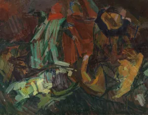 Compositional Prints: Composition sketch after Delacroix: Dante and Vergil, c1925. Creator: Edvard Weie