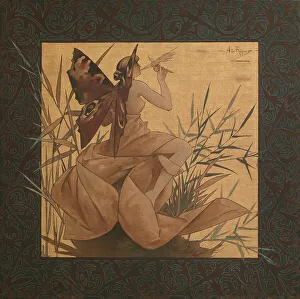 Greek Goddess Prints: Composition with winged nymph among the reeds