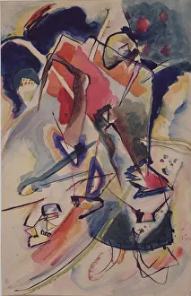 State Russian Museum Gallery: Composition with a womans figure, 1915. Artist: Kandinsky, Wassily Vasilyevich