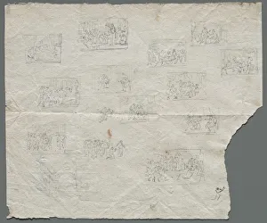 Compositional Sketches after Raphael and other artists (recto), c. 1800. Creator: Unknown