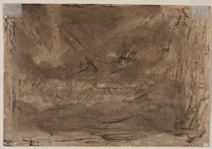 1791 1824 Prints: Compositional Study? (possibly for Poussins Deluge ) (verso), c