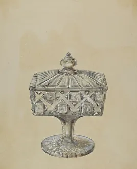 Glasswork Prints: Compote, 1937. Creator: Ralph Atkinson