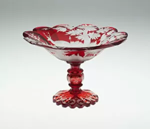 Cut Glass Collection: Compote, Bohemia, c. 1850. Creator: Bohemia Glass
