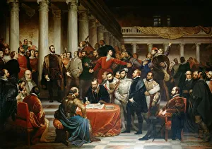 1849 Prints: The Compromise of Nobles on 5 April 1566, 1849. Creator: De Biefve, Edouard (1808-1882)