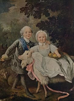 Charles X Gallery: The Comte d Artois and His Sister Clotilde, 1763 (c1927). Artist: Francois Hubert Drouais
