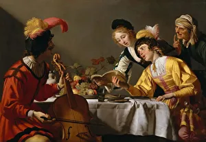 Honthorst Prints: Concert, ca 1627. Creator: Honthorst, Gerrit, van (1590-1656)