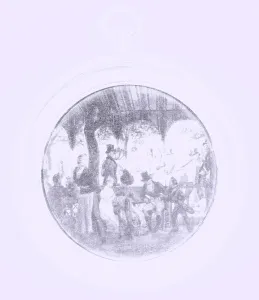 Barrel Organ Prints: Concert in a public garden, c1820. Creator: Xavier Leprince