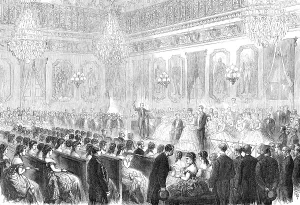 Guests Prints: Concert in the Salle des Marechaux, at the Tuileries, 1869. Creator: Unknown