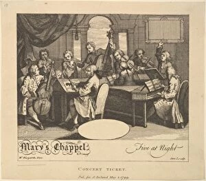 Cello Gallery: Concert Ticket - Marys Chappel, Five at Night, May 1, 1799. Creator: Jane Ireland