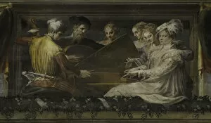 Concert with violin, lute and spinet, 1550-1552. Creator: Niccolo dell Abate (1509 / 12-1571)