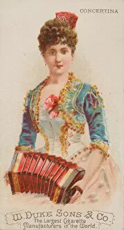 Accordion Player Gallery: Concertina, from the Musical Instruments series (N82) for Duke brand cigarettes, 1888